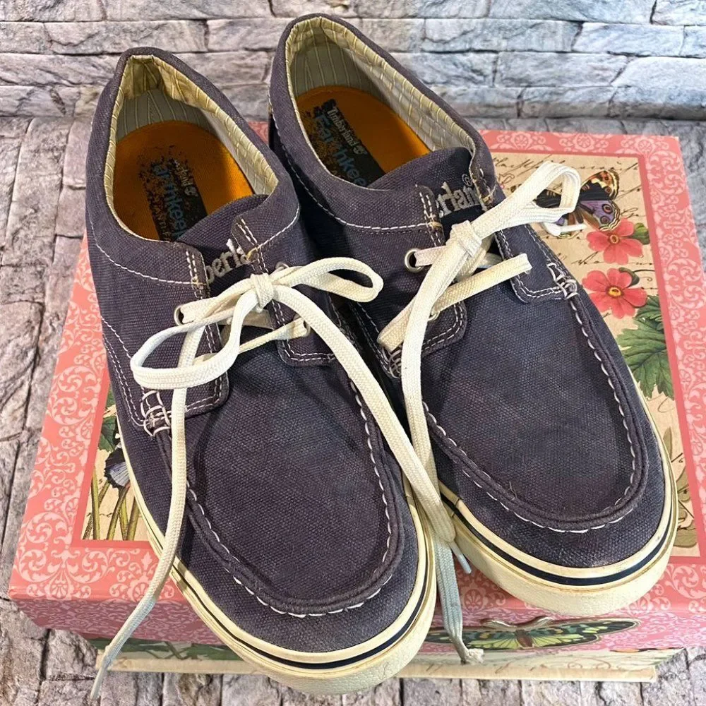 Timberland Canvas Boat Shoes Earth Keepers Preppy Costal Nautical Men's SZ 9